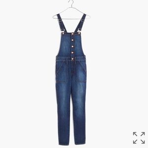 Button-front Skinny Overalls
